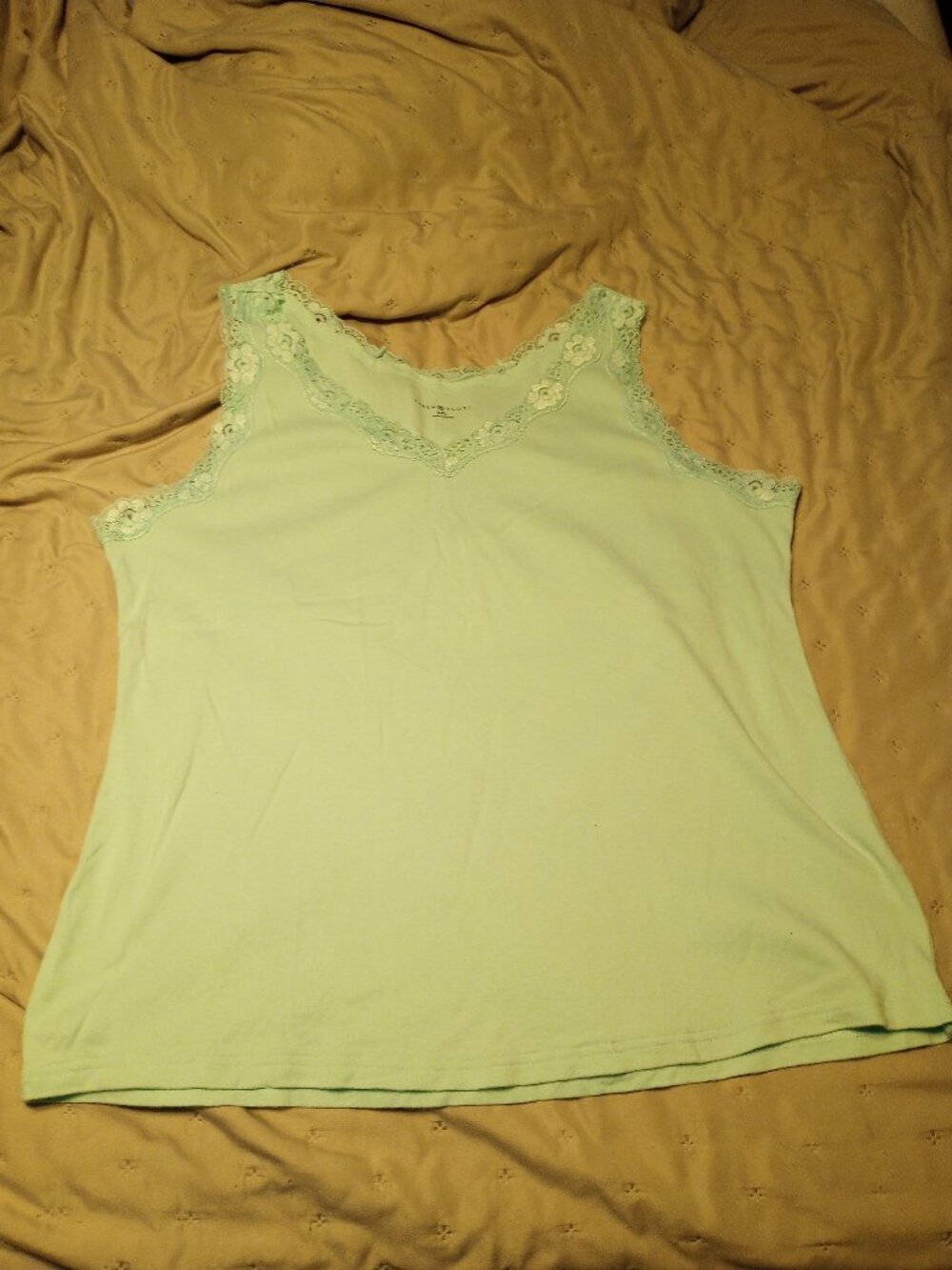 Karen Scott lace-trimmed tank top